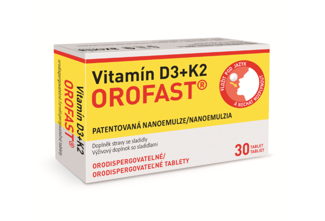 Vitamín D3+K2 OROFAST orodispergovatelné tablety